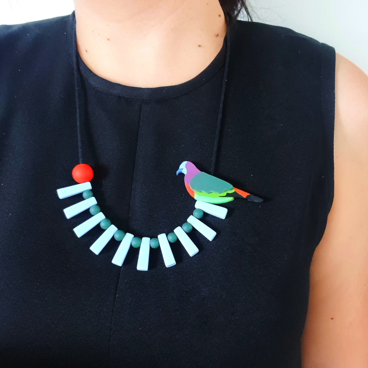 Colourful Pigeon Necklace