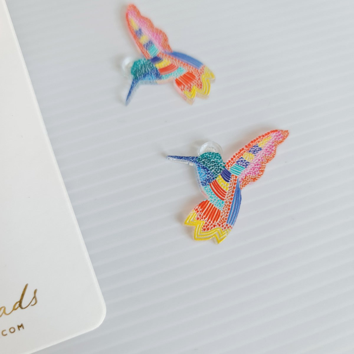 Hummingbird Dot Art Earrings