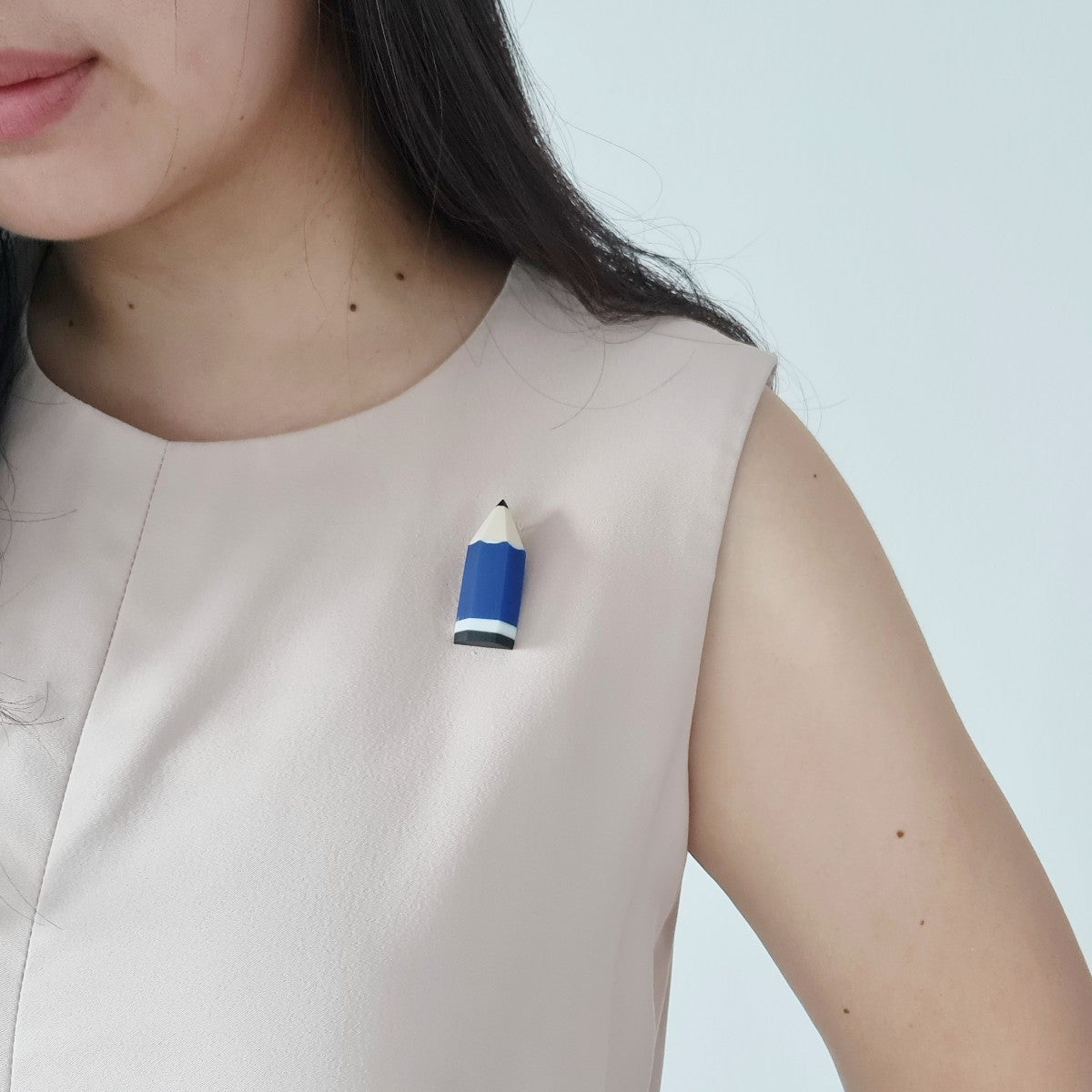 Blue Pencil Brooch