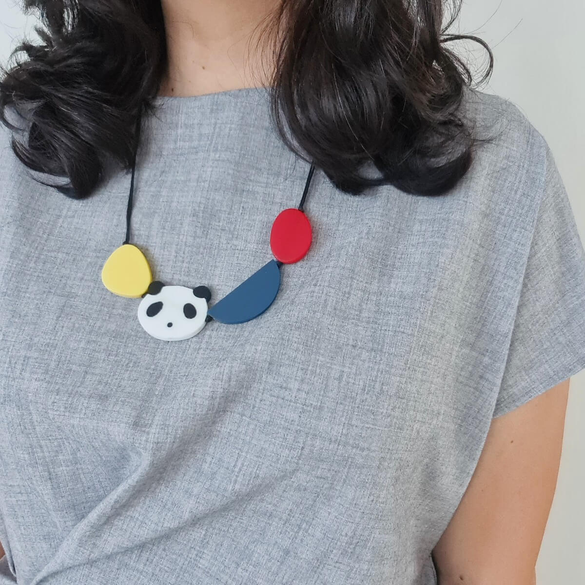 Panda Geometric Winter Necklace