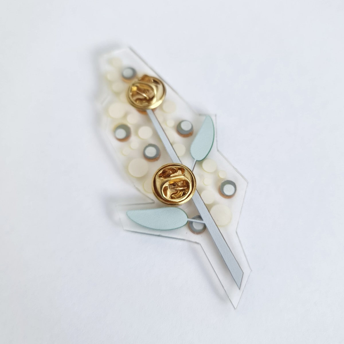 Golden Wattle Flower Brooch