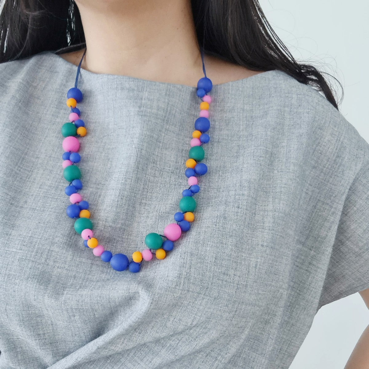 Alaia Blue Pink Orange Necklace