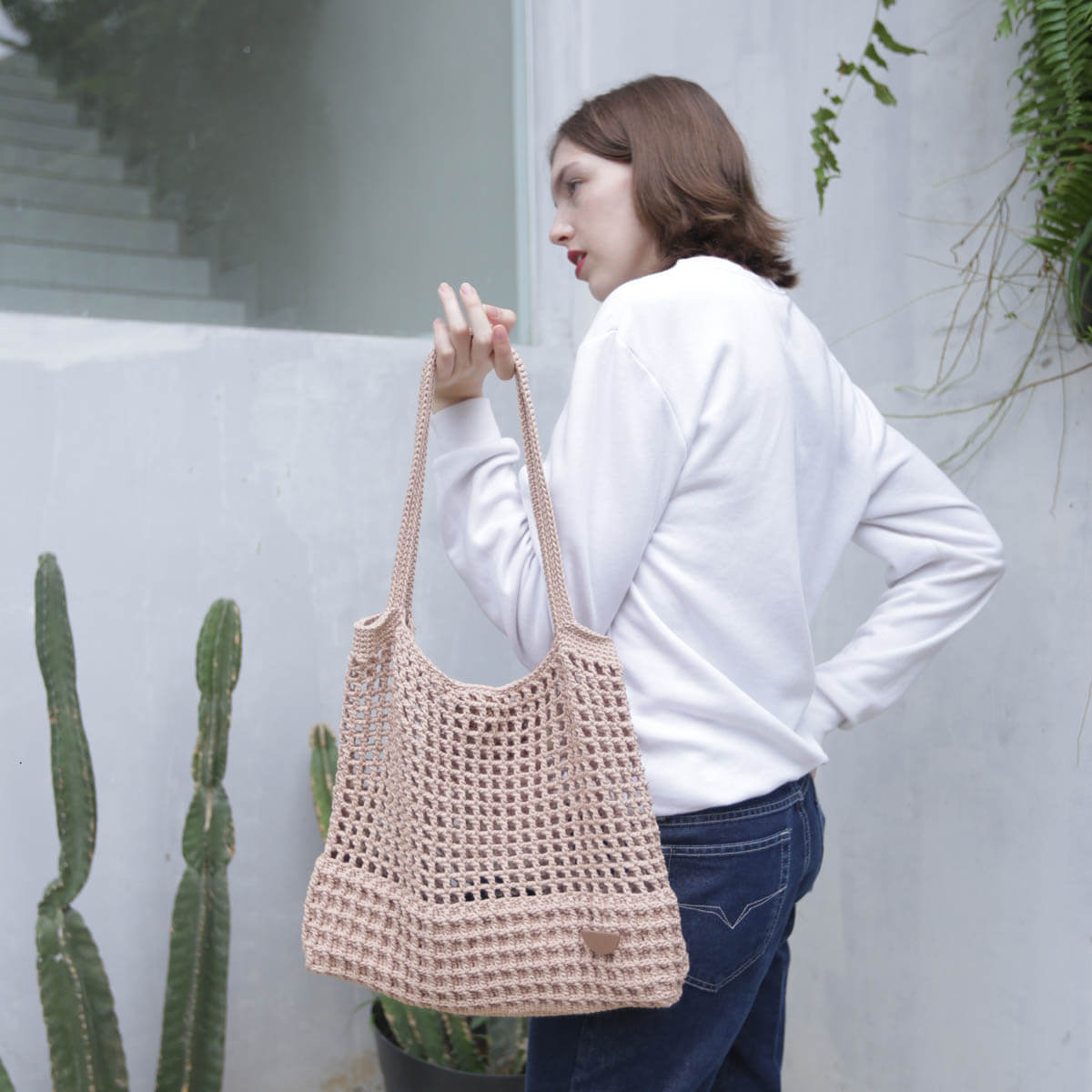 Halv Crochet Oat Bag