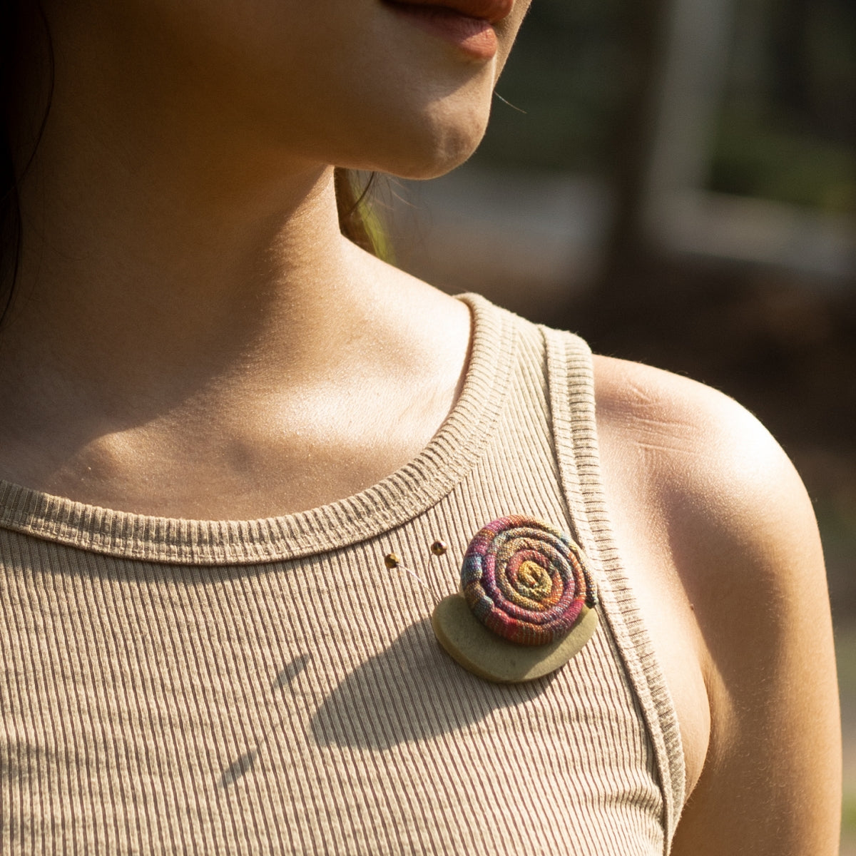 Snail Ikat Brooch