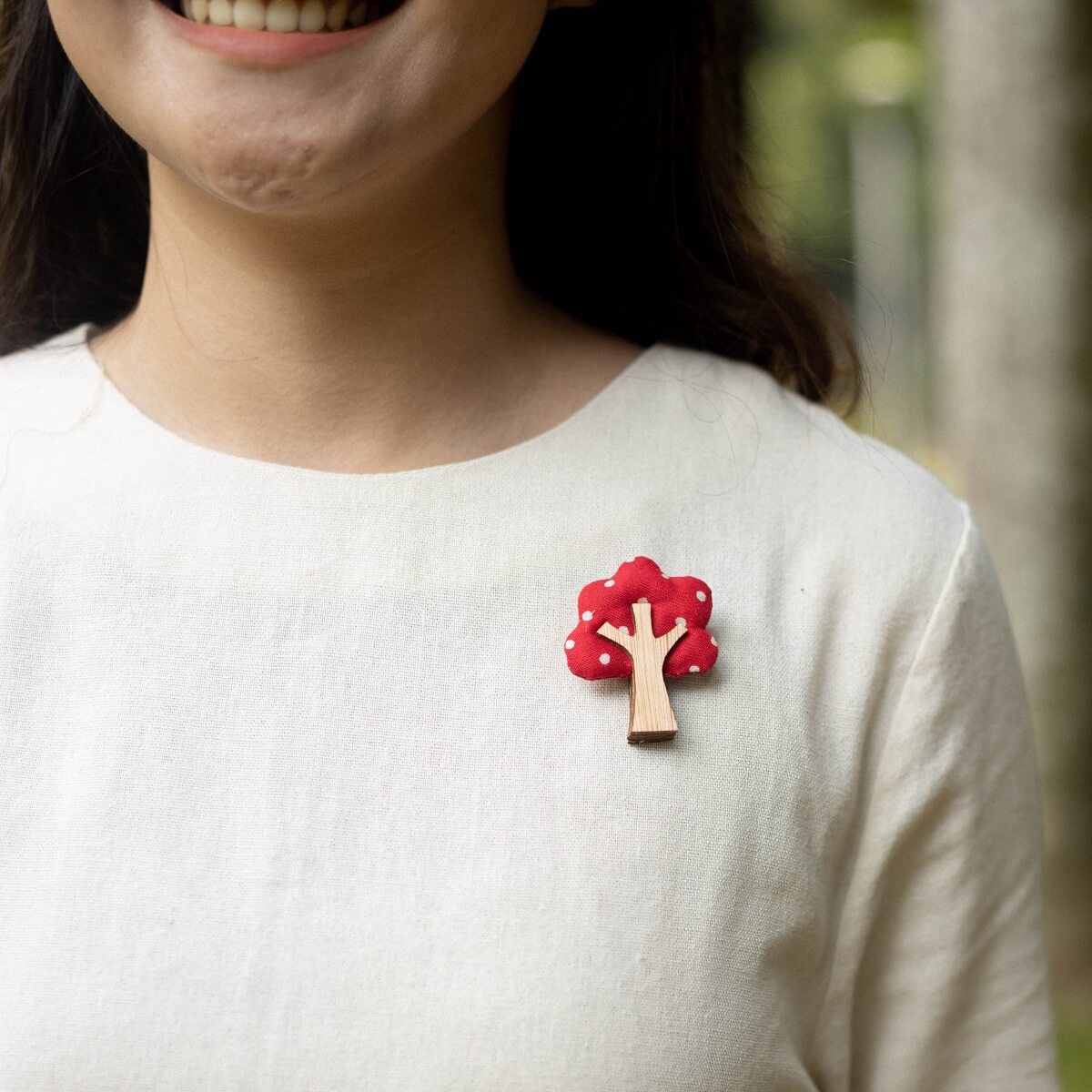 Red Apple Tree Brooch